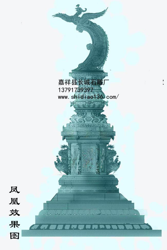 石雕鳳凰雕刻是祥瑞的象征，鳳凰和龍、麒麟、龜都是吉祥的靈獸，尤其是鳳凰和龍是我們華夏民族的兩大圖騰